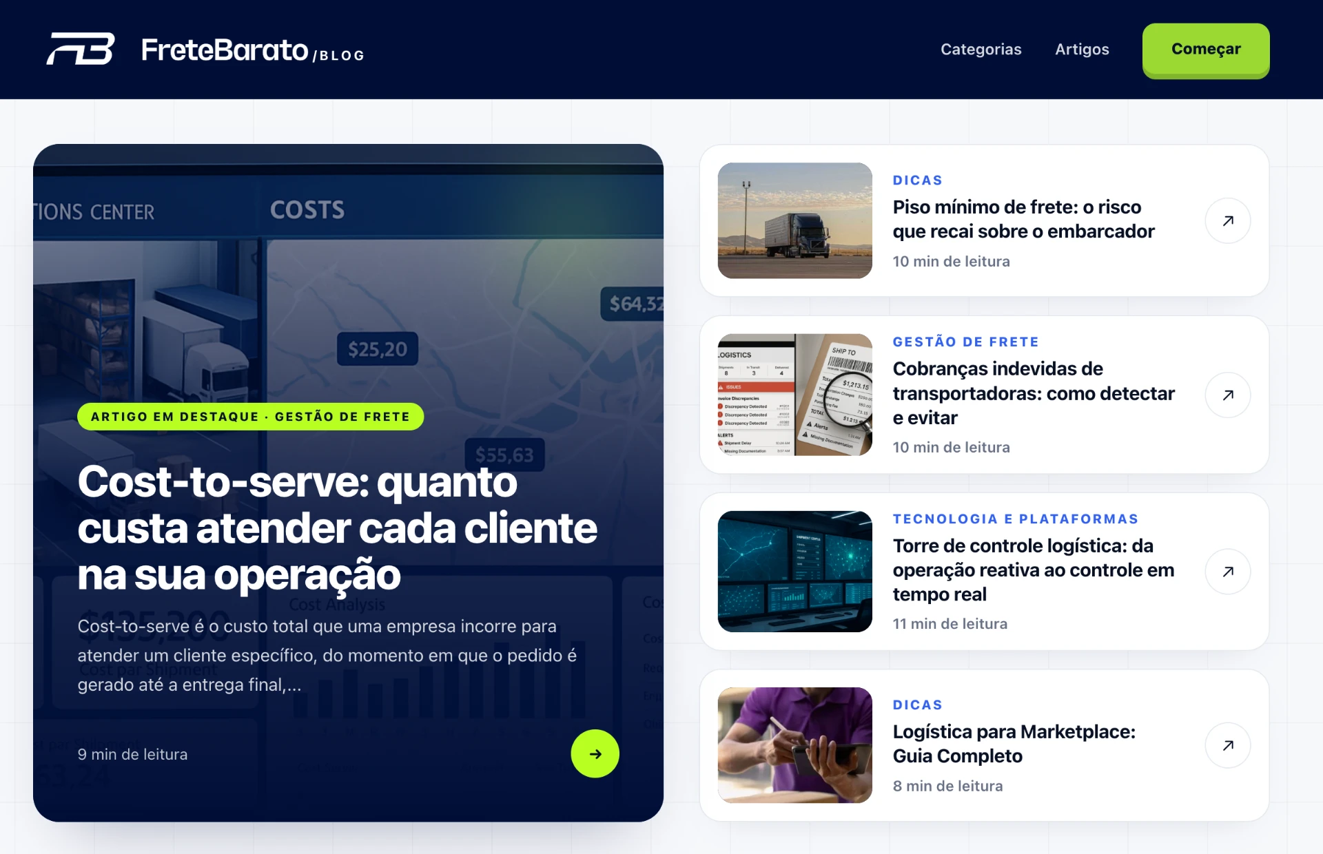 Blog de blog.fretebarato.com feito com Radar