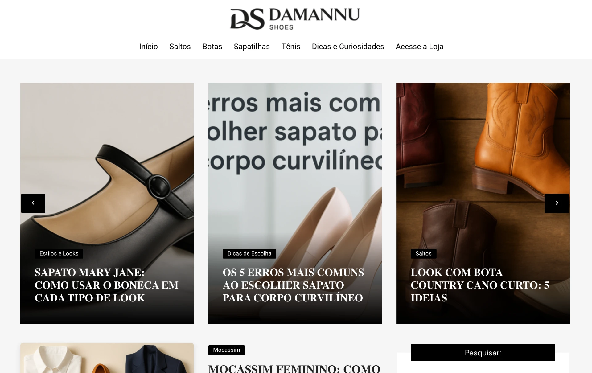 Blog de blog.damannushoes.com.br feito com Radar